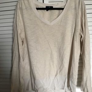Cream colored Gap long sleeve V neck